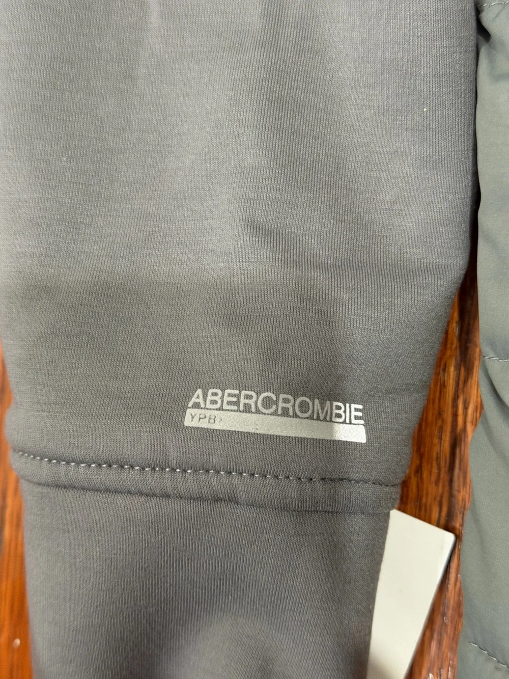 abercrombie kids Gray Quilted Hooded Puffer Jacket